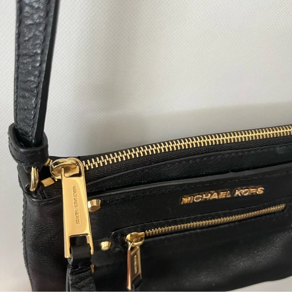 Michael Kors Black Leather Crossbody Bag